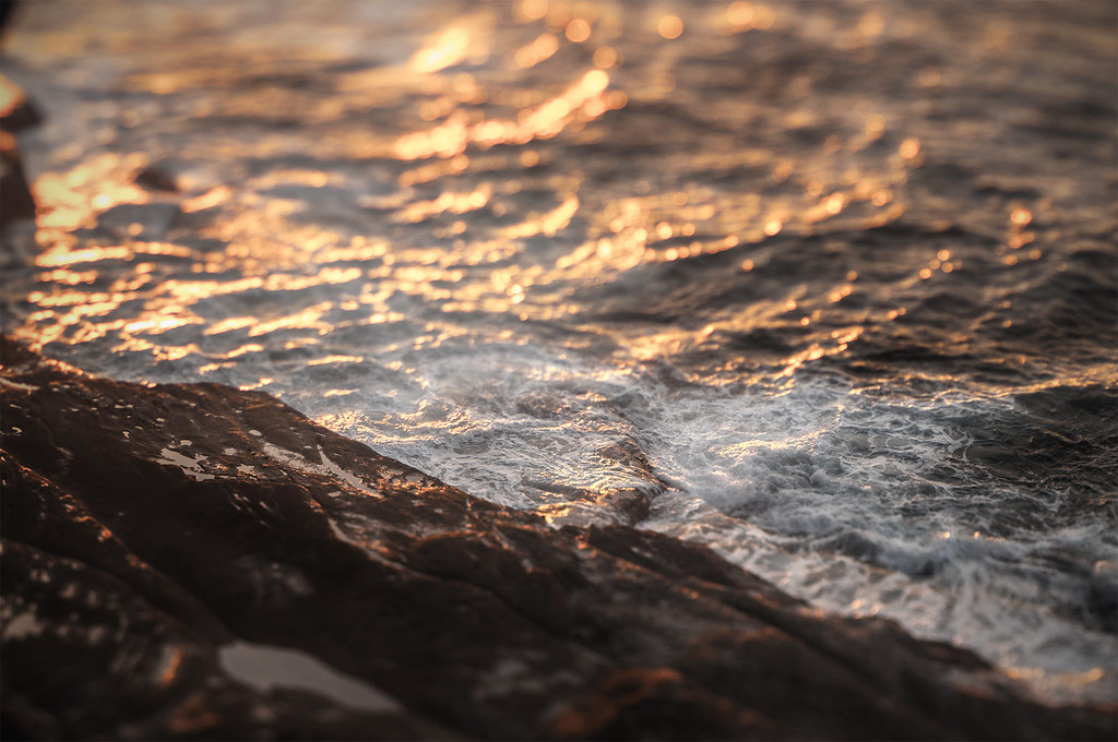 Golden sunrise light on the water at Bundeena, New South Wales